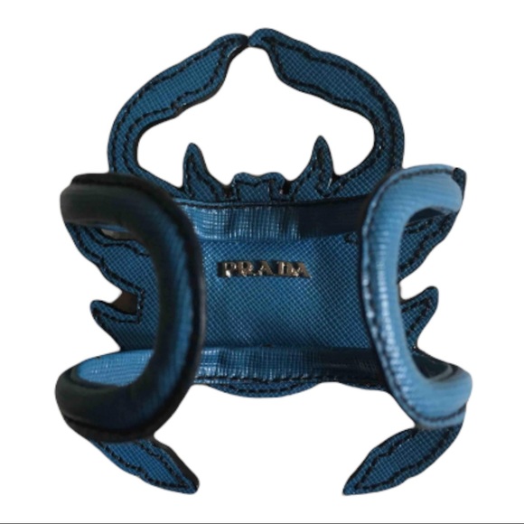 Authentic PRADA Zodiac Sign Leather Upper Arm Cuff Studded Bicep Bracelet - Picture 2 of 12